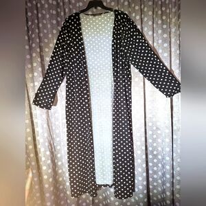 STORY TELLER Open Long Polka Dot Cardigan 1x